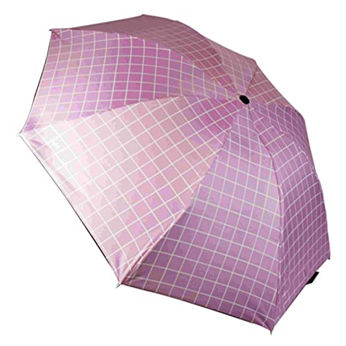 Image of KEKEMI 3 Fold Plain Pipine Umbrella for Men & Women