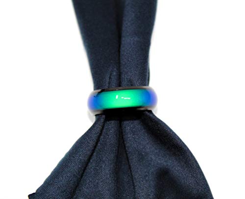 Ello Elli 8MM Comfort Fit Stainless-Steel Color Changing Mood Ring Silver/Black Tone4