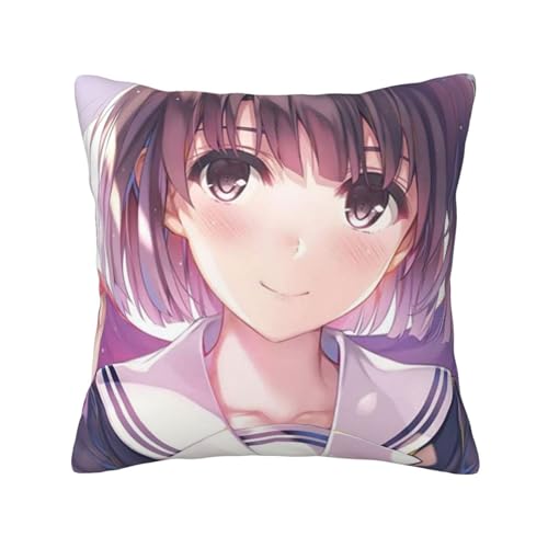冴えない彼女の育てかた (14) ッションカバー 抱き枕カバー 装飾枕カバー 座布団カバー グッズ ギフト アニメグッズ 着脱簡単 洗える ソファ背当て 両面プリント かわいい おしゃれ 車やソファー 40x40cm