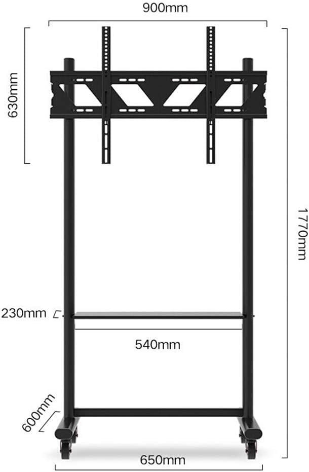 Soporte móvil para TV con ruedas y estante universal miniatura 4