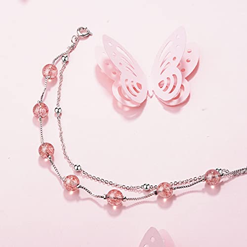 Bracelet de charme à perle rond double couche pour femmes