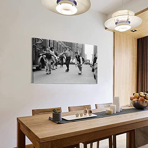 Vintage Posters Capture The Boom Of Skateboarding Black And White Posters Canvas Painting Posters And Prints Wall Art Pictures For Living Room Bedroom Decor 20X30Inch(50X75Cm) Frame-Style #TOP2