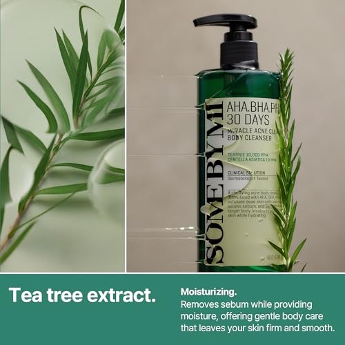 SOME BY MI AHA BHA PHA 30 Days Miracle Acne Clear Body Cleanser – 400ml – Gel de ducha exfoliante diario coreano con árbol de té – Limpia profundamente el sebo e impurezas – Cuidado coreano - imagen 6