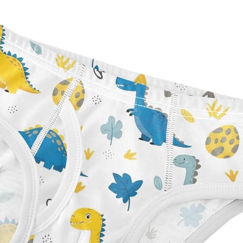 CHIFIGNO Cute Dinosaurs White Boys' Underwear Cotton Boys Briefs Printed Breathable Briefs Underwear4