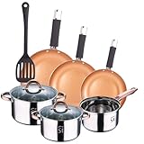 Batería 5pc acero inox Ø16Ø18Ø20 + Juego de sartenes Ø18Ø22Ø26 + Espátula ranurada San Ignacio