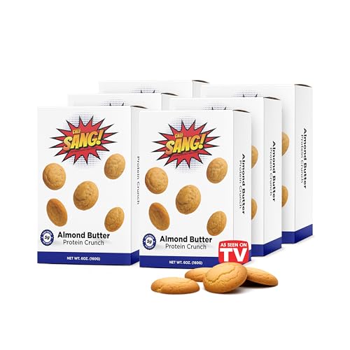 CHEF SANG! High Protein Cookies | Almond Butter | 5g Protein | With Real Almond Butter | Non-GMO | Crunchy &amp; Flavorful | 4 Cookie Packs