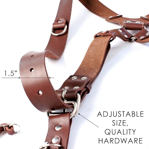 Generic Dual Camera Harness, Brown Leather Camera Strap For 2 Cameras thumb #1