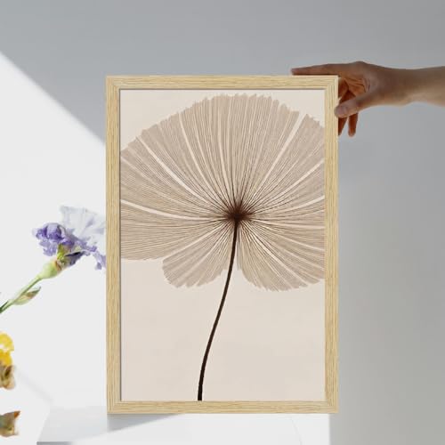 Image of ArtX Paper Floral Art Paintings with Frame for Wall Decor, Floral Painting for Living Room, Multicolor, Natural Wood Color Frames, 12x18 inch, Set of 2