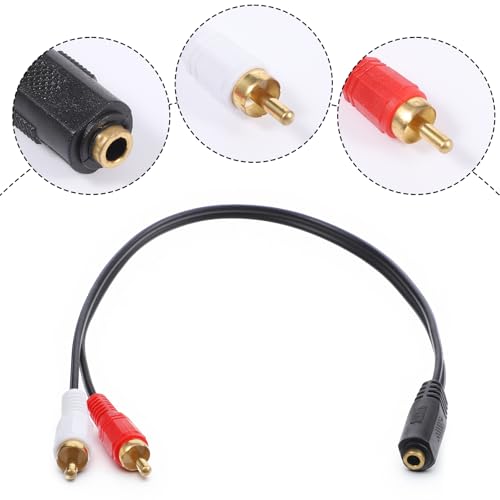 Cable adaptador RCA a Jack 1/4 hembra 37 cm miniatura 4