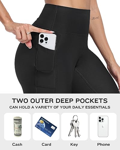 NORMOV Fleece Lined Leggings with Pockets for Women,High Waisted Winter Thermal Warm Sherpa Leggings4