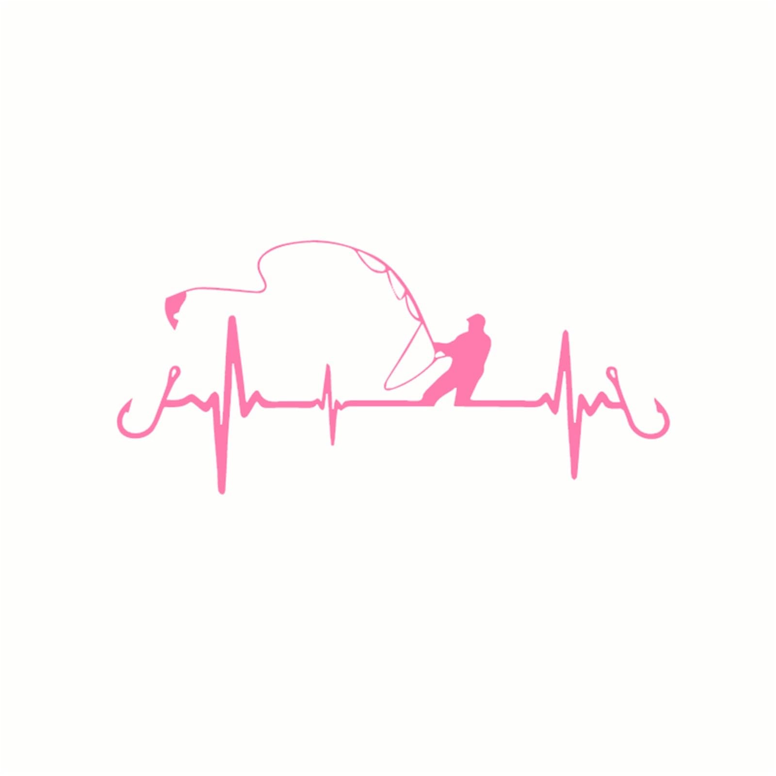 HAfgDJ Car Sticker Heartbeat Fishing Styling Funny Decorative Decal Motorcycle 16.7CM*7.7CM
