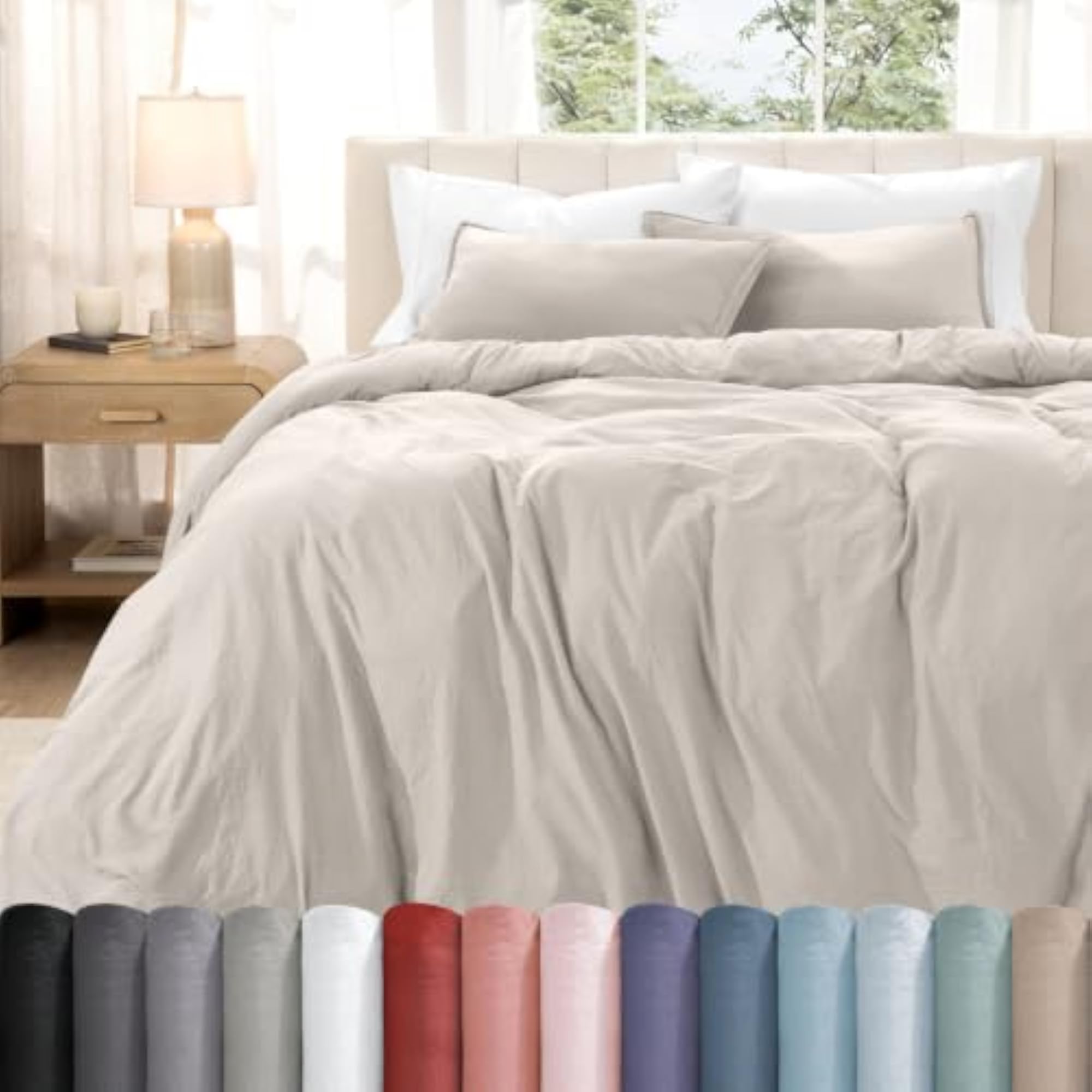 Duvet Cover and Sham Set - Queen Size, Ultra-Soft Microfiber