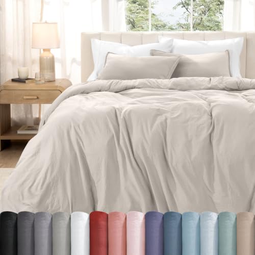 Bare Home Washed Duvet Cover Set 1800 Ultra-Soft...