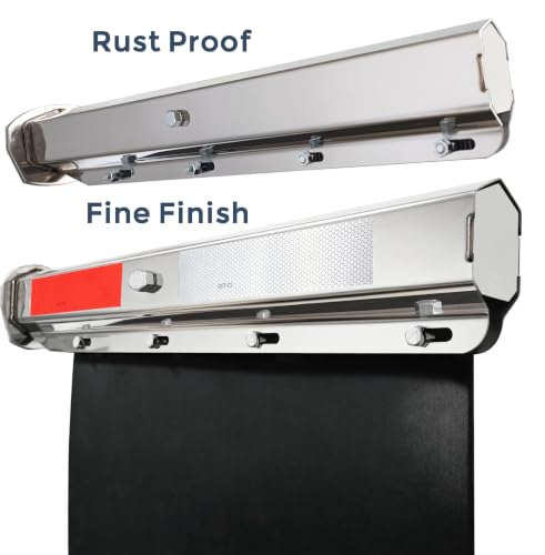 Image of 2 1 /2 inch Straight Mud Flaps Hangers Set for Semi Truck Stainless Steel Mudflap Hangers with 1 /5 inch Thick 24 inchx24 inch Mudflaps