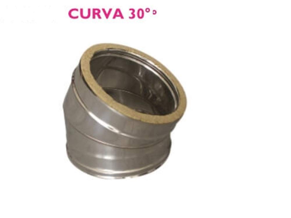 Gomito a 30° per canna fumaria in acciaio inox doppia parete (DN 250-300)