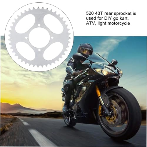 Roda dentada traseira de 520 passos para motocicleta leve de kart diy - 43 dentes-size1