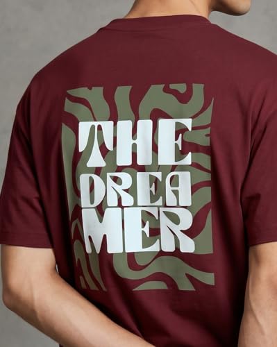 Image of Nobero Men's Oversized Graphic T-Shirt for Men | Soft Cotton | Drop Shoulder Relaxed Fit | Printed Casual Tshirt for Men