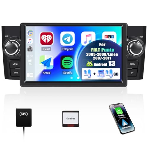 Tecnica di Supporto: È dotato dell'ultimo sistema operativo Android 13 con 4 core, 4GB+64GB e display ad alta risoluzione 1024*600. Fornisce il sistema operativo più recente e avanzato per il vostro dispositivo auto con prestazioni veloci, interfaccia fluida e accesso a milioni di app. Prova un'elaborazione e una memorizzazione potenti e stabili senza latenza o ritardo.