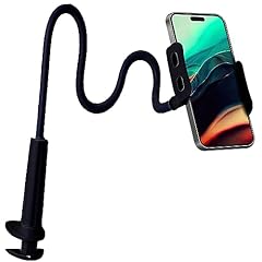 Retoo Supporto per cellulare flessibile regolabile, da tavolo, multi-angolo, universale, pieghevole, a collo di cigno, braccio lungo, supporto per cellulare regolabile, in alluminio