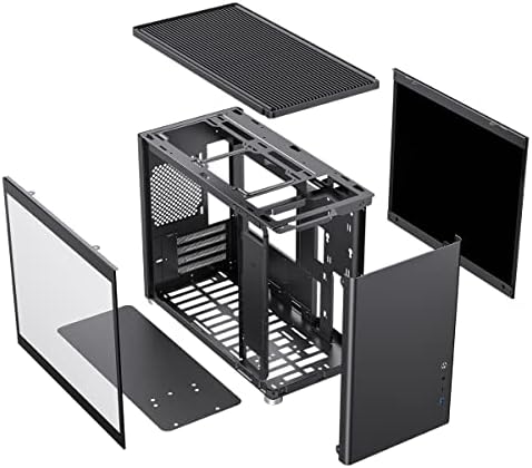 GameMax Spark Gaming Cube, Micro-ATX Modular Gaming PC Case, Dual Tempered Glass Side Panels, USB3.0 - Type C | Black