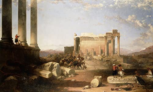 Poster Ruines du temple du soleil Baalbec par David Roberts 50x70cm