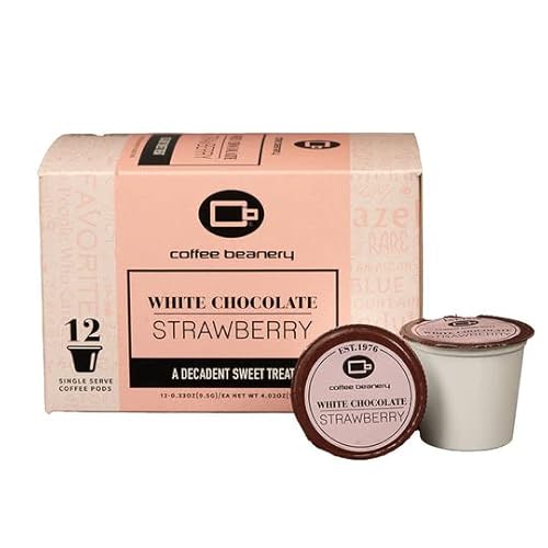 White Chocolate Strawberry Coffee Pods by Coffee Beanery | 12ct Medium Roast Arbica Coffee