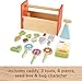 Fisher-Price Wood Pretend Play Toy Tiny Garden Caddy, 12-Piece Set with Wooden Tools & Plants for Preschool Kids Ages 3+ Years