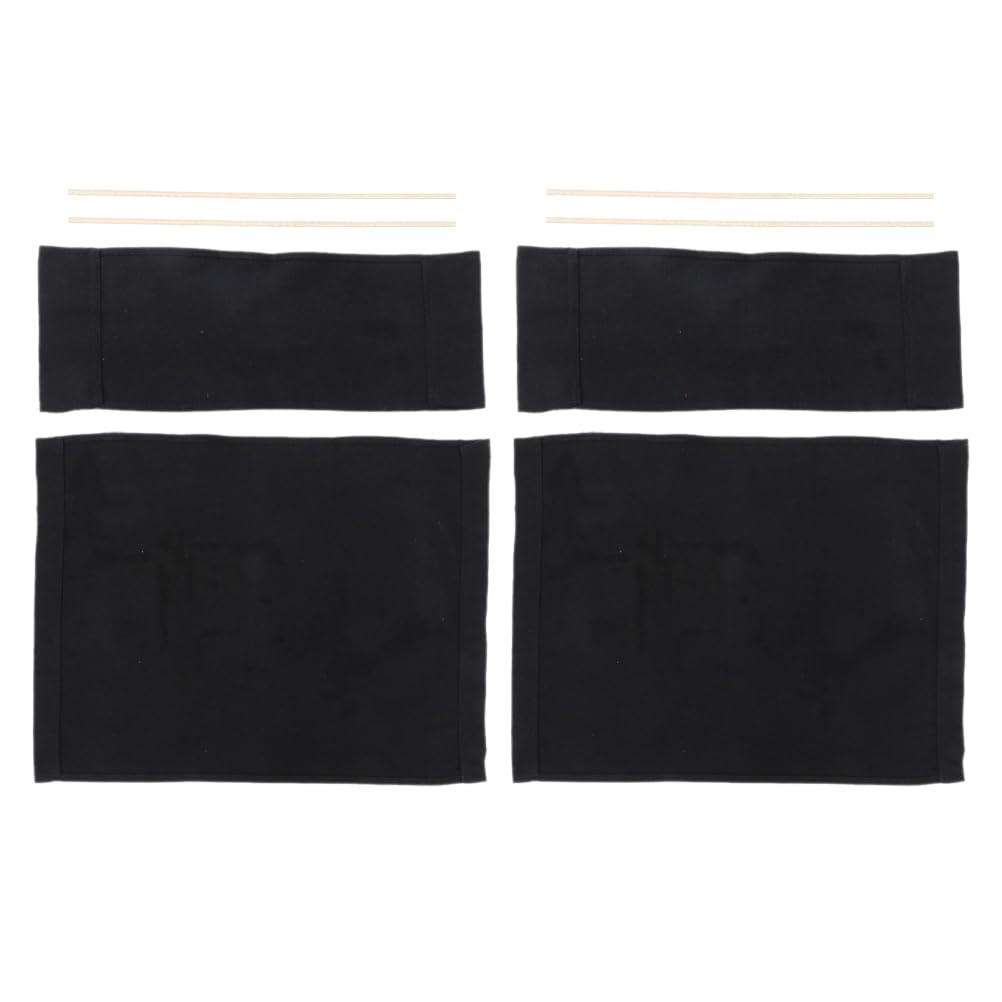BETOOKY Fundas de Lona de Repuesto para Silla de Director Color Negro 2 Juegos Material Resistente para Silla Plegable y Sillón de Cine Kit de Reparación para Uso en Interiores y