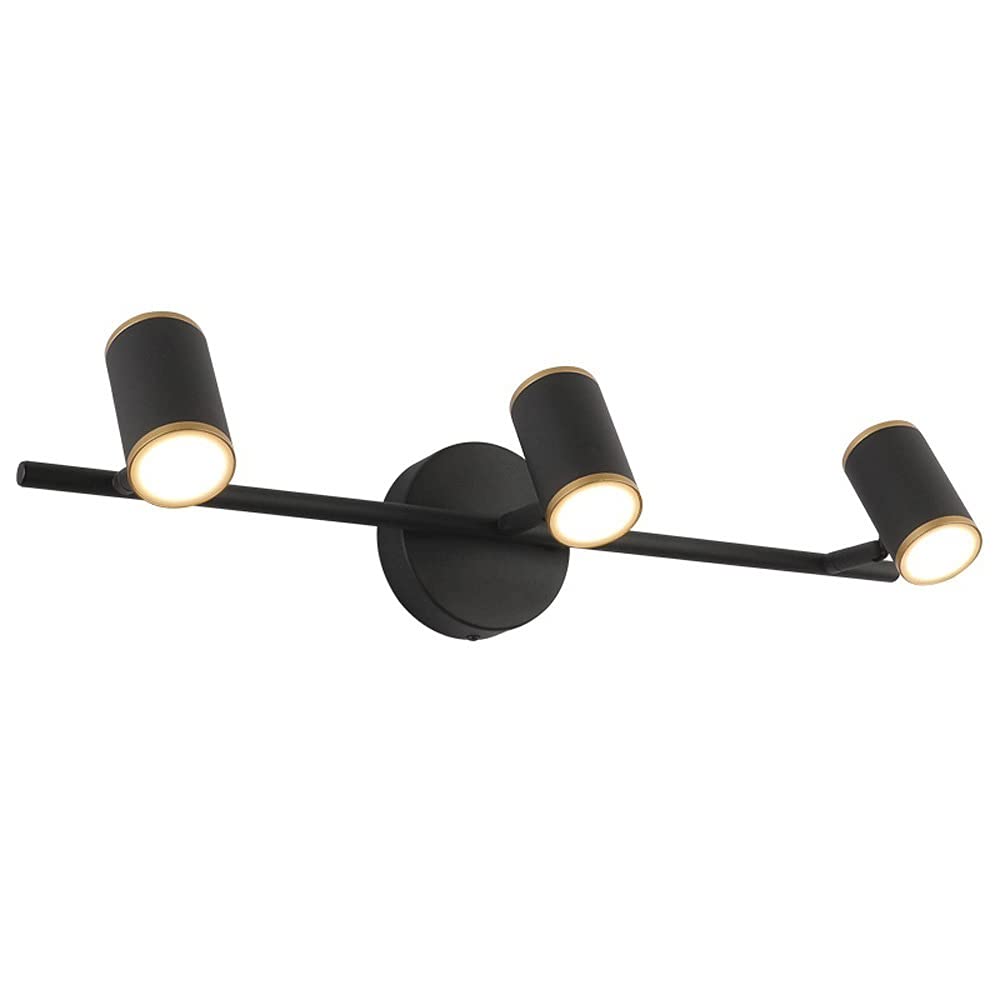 HYJAUSXB 3 Lights LED Vanity Mirror for Bathroom丨Bath Cabinet Wall Sconce Lamp丨Picture Lighting Fixture丨Makeup Beauty Cosmetic Front Lamps 3000K Warm White (Black)