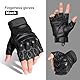 WTACTFUL Motorrad Halbfinger Handschuhe Herren, Sommer für Fingerlose Fahrradhandschuhe Motorradhandschuhe Motorradrennen Motorcross Taktische Airsoft Paintball Schwarz M P10
