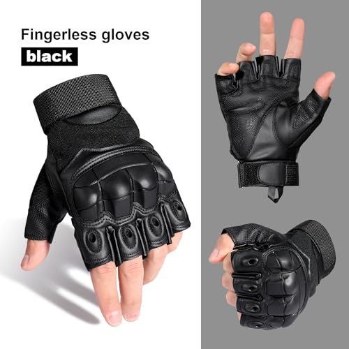 Image of WTACTFUL Tactical Fingerless Gloves Men Women, Breathable Anti-Slip