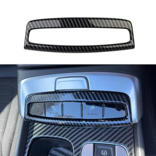 Korlot Carbon Fiber Center Console Armrest Button Cover Trim for Hyundai Tucson/Santa Cruz 2022-2024