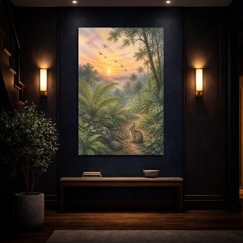 Misty Dawn tableau aquarelle apaisant pour habiller un mur vide - 4