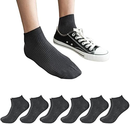 Size 7-12, 6 Pack Men's Casual Low Cut Ankle Business Socks with Lycra, Fits Dress Shoes, Sports, Daily Wear