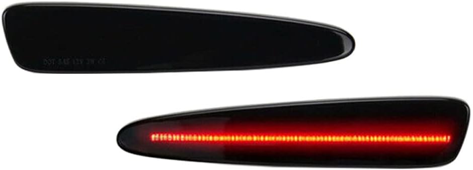 Red Amber LED Front/Rear Bumper Side Marker Lights Smoke Lens, Compatible with Chevrolet Corvette C6 2005-2013, Front and Rear Fender Marker Lamps