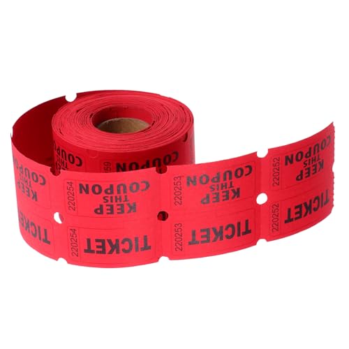 VICASKY Raffle Lose Rolle Rot Tombola Tickets für Veranstaltungen Karneval Snack Food tickets zur Steigerung der Teilnehmerzahl und Interaktion