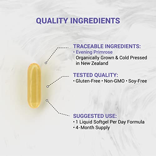 Naturalis Evening Primrose Oil (1300Mg) | 100% Natural From New Zealand | Non-Gmo, Soy & Gluten Free, Zero Filler | 120 Softgels #TOP2