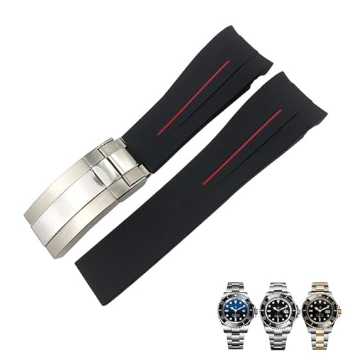 Bracelet montre silicone 21mm pour Rolex Deepsea 126660 noir