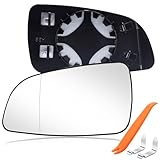 Spiegelglas für O Pel Astra H 2004-2009 Beheizbar Asphärisch-Spiegelglas O Pel Astra H Links, Fahrerseite Ersatzspiegelglas Außenspiegel Auto Rückspiegelglas Seitenspiegelglas mit Trägerplatte