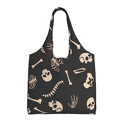 Sac fourre-tout toile squelette noir pour en finir avec les cabas fragiles et tristes