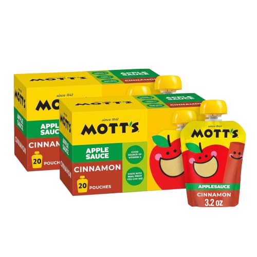 Mott's Cinnamon Applesauce, 3.2 oz clear pouches, 40 pack