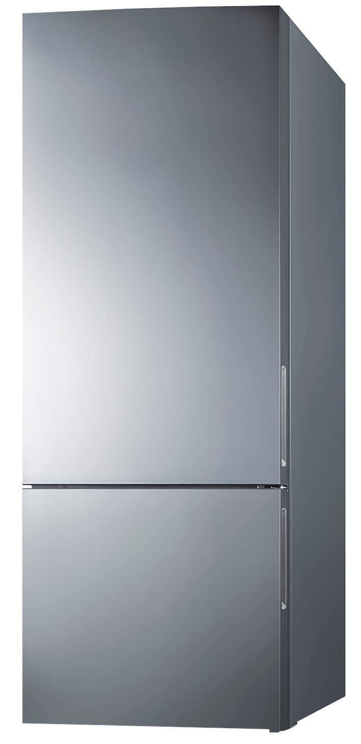 Summit Appliance FFBF279SSXIM 28" Wide Bottom Freezer Refrigerator; Factory-installed Icemaker; Interior LED Lighting; Stainless Steel Doors; 14.6 cu.ft Capacity; Frost-free operation on Fridge.com