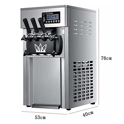 wzwyyds Kommerzielle Eismaschine, 1200W 16L-18/H Edelstahl Smoothie Frozen Drink Maker 3 Geschmacksrichtungen Sweet Cone… – Bild 7
