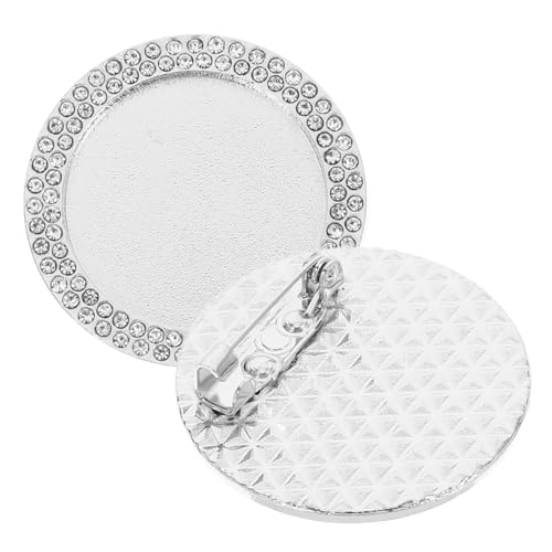 jojofuny Versatile Brooch Clasp Pin Backs 2pcs Rhinestone Bezel Pendant Trays for DIY Projects