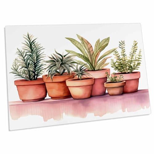 3dRose Potted Plants Illustration - Desk Pad