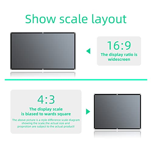 Pantalla para proyector 72 pulgadas 16:9 tela reflectante miniatura 4