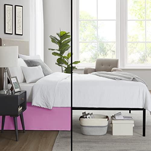 Image of Nestl Light Pink Bed Skirt Cal King Size - Cal King Bed Skirt 14 Inch Drop - Brushed Microfiber Bed Skirts - Hotel Quality Pleated Bed Skirt - Shrinkage & Fade Resistant
