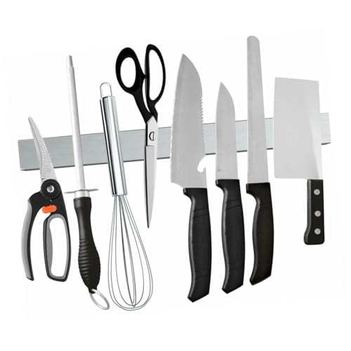 Portacuchillos magnético de cocina de acero inoxidable con soporte pared 2