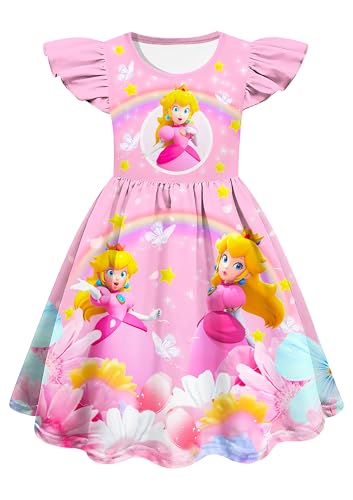 Princess Dress for Girls Flower Cartoon Dresses Kids Fancy Outfit Birthday Gift