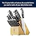 HENCKELS Premium Quality 15-Piece Knife Set with Block, Razor-Sharp, German Engineered Knife Informed by over 100 Years of Masterful Knife Making, Lightweight and Strong, Dishwasher Safe